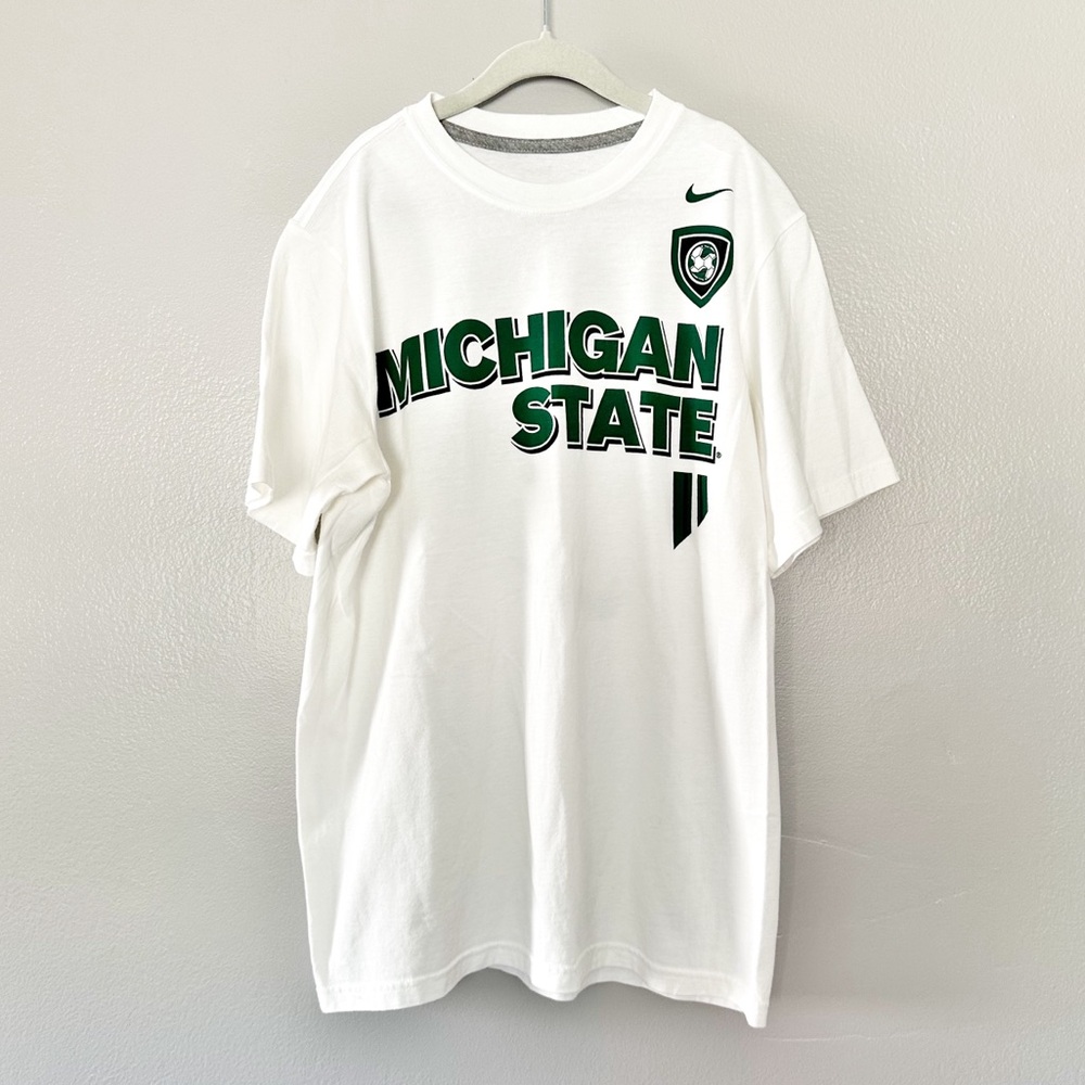 Nike Michigan State Soccer White T-Shirt Sz L
